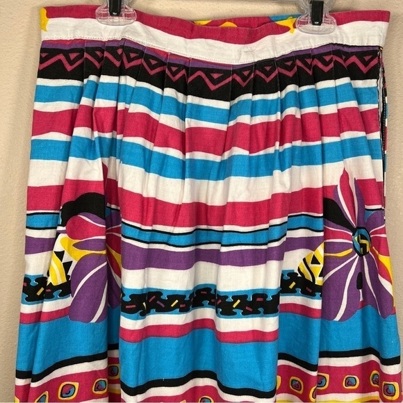 Vintage 80s Peddlers Colorful Southwest Western Midi Skirt Pockets A line Small - Picture 3 of 12
